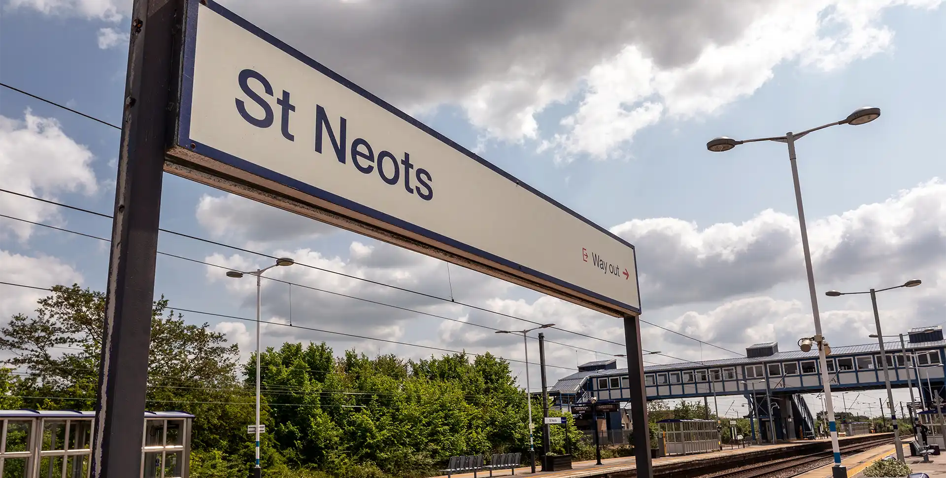 St Neots railway station sign